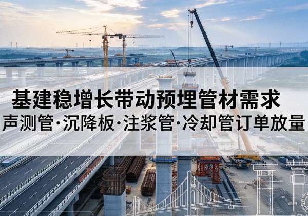 和县基建稳增长带动预埋监测管材需求，声测管、沉降板、注浆管订单持续放量